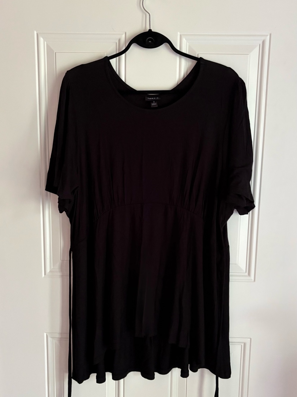 Torrid Black Short Sleeve Babydoll Peplum Top